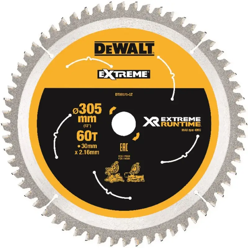 Superprijs DeWalt Cirkelzaagblad Xtreme Runtime 305x30mm 60T - DT99575-QZ