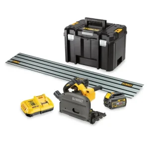 DeWalt DCS520T2R-QW 54V XR FLEXVOLT Invalzaag 165mm met Geleiderail (accu cirkelzaag) Superprijs