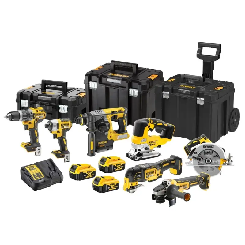 DeWalt DCK755P3T-QW 7-Delige Set DCD796 + DCF887 + DCS355 + DCH273 + DCG405 + DCS570 + DCS334 (DeWalt gereedschapset) Favoriet