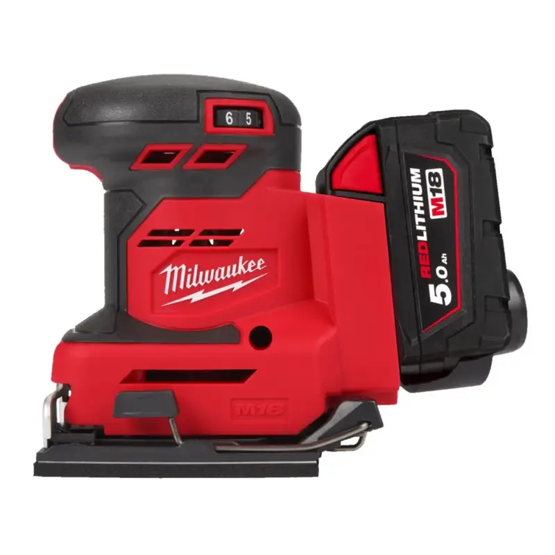 Milwaukee M18 BQSS-502B 1/4" Vlakschuurmachine - 2x5Ah 18V (accu schuurmachine) Betaalbaar