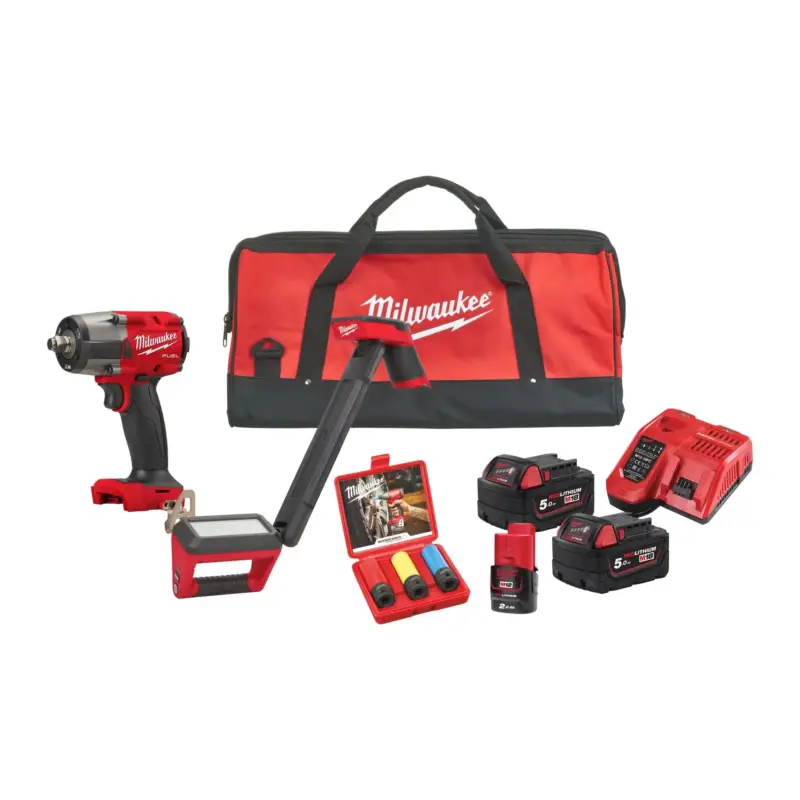 Merkproduct Milwaukee M18 FPP2BH-523B Powerpack met M18 FMTIW2F12 en M12 UCL - In tas - 4933492523 (Milwaukee gereedschapset)