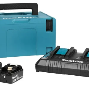Wereldwijde Verzending Makita 18V Combiset 1x DC18RD lader en 2x BL1850B accu's 18V