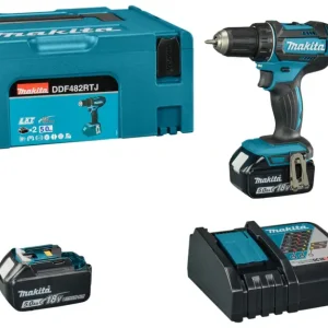 Makita DDF482RTJ 18V Boor-/schroefmachine in Mbox Gecertificeerd