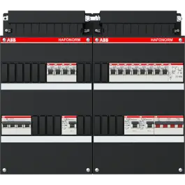 ABB Installatiedozen en -kasten 12x achter 3x 30mA = HS + D + T, 3-fasen Koopje