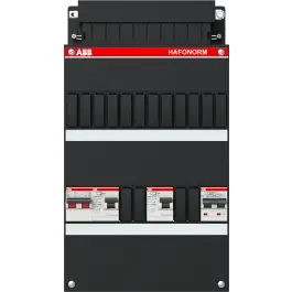 ABB Installatiedozen en -kasten 1-fase, 1 HS 40A 2P 2x ALS 63A 2P 30 mA 1 aardlek aut. B16 1P+N 300 mA Merkproduct