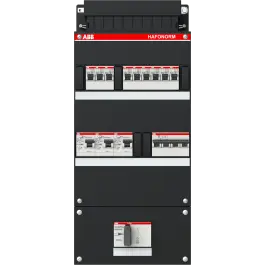 Aanbieding ABB Installatiedozen en -kasten 9x achter 3x 30mA = HS + D, 3-fasen HS in onderbak 110x220