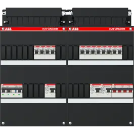 ABB Installatiedozen en -kasten 12x achter 3x 30mA = HS + C, 3-fasen Koop Vandaag