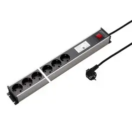 Direct Beschikbaar MARTIN KAISER stopcontact strip lichtgrijs zwart - IP20