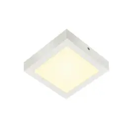SLV SENSER 18 LED plafondopbouwarmatuur vierkant wit 17x17cm - 800lm - 13W - 3000K - IP20 Lage Kosten