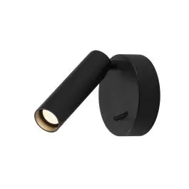 Beperkt Aanbod SLV KARPO 30 Single Spot wand en plafondlamp rond zwart - 370lm - 6W - 3000K - IP20 - 90x13cm