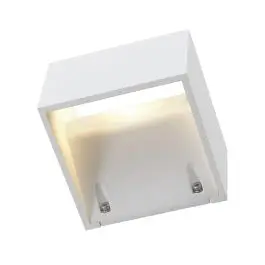 Beperkt Aanbod SLV LOGS WALL vierkant wit LED niet uitwisselbaar - 800lm - 9.5W - 3000K - IP65 - 13x80cm