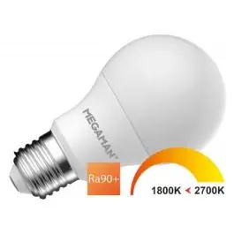 Bestel Nu MEGAMAN LED A60 8.2W DTW R9 U- 11cm - 2700K - IP20