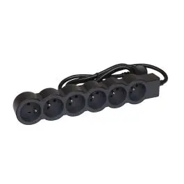 Budget Legrand - contactdozen - 049487 - TKD 6XPA MET 1,5M ZWART - tafelcontadoos