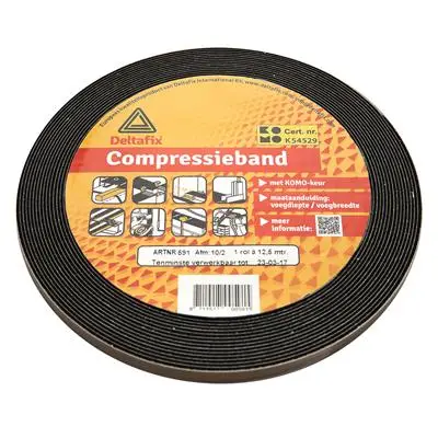 Compressieband zwart 10mx15/3 Groothandel