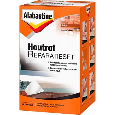 Alabastine houtrotvuller set 500 gr + houtrot stop Bulkbestelling