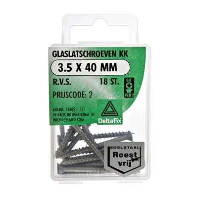 Glaslatschroeven Torx R.V.S. 3.5X40 18 St Geld-Terug-Garantie
