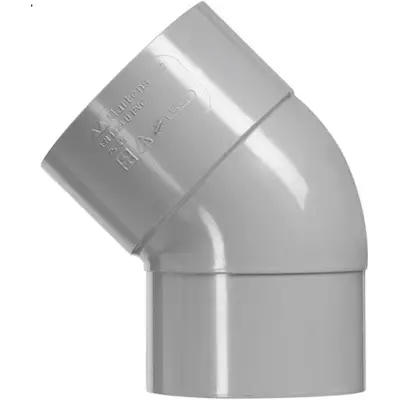 Weekendaanbieding PVC bocht 40mm 1xlijm 45gr grijs