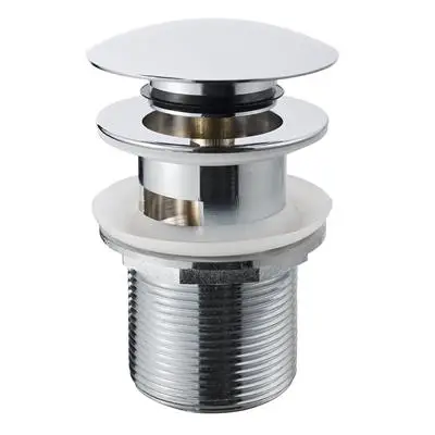 Afvoerplug Click Rond met Overloop Messing 5/4" Express Levering