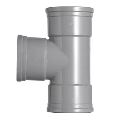 Weekendaanbieding PVC t-stuk 75x75mm 3xlijm 90gr grijs