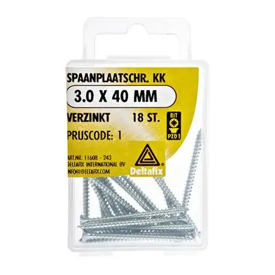 Aanbieding Spaanplaatschroef Kk Verzinkt 3.0X40 18 St