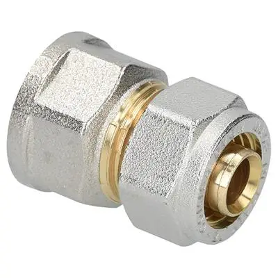 Knelkoppeling Recht Overgang Messing 16x2mmx1/2"F Laatste Versie