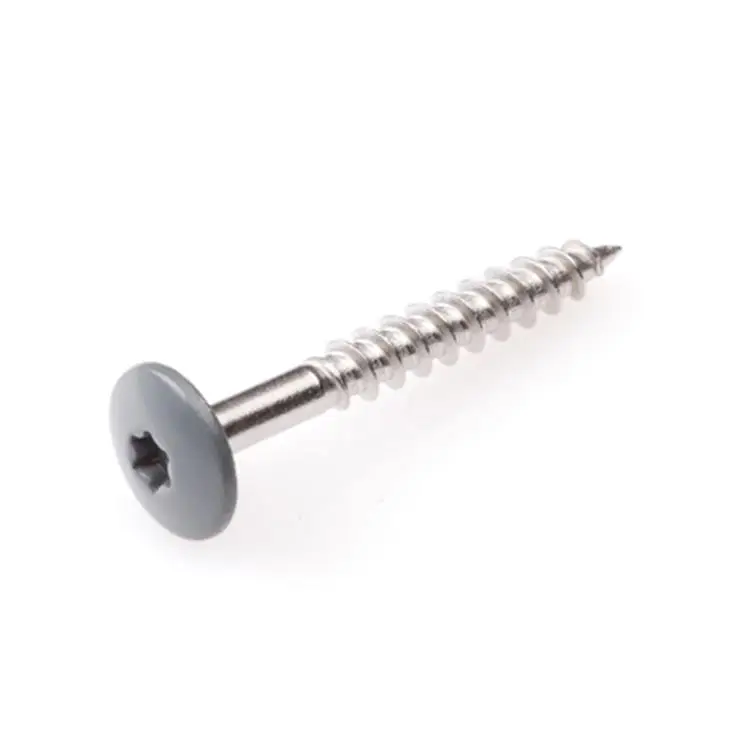 Schroeven voor montage Trespa platen - Torx 20 - 4,8x38mm - RVS - Deeldraad - Grijs RAL 7012 (100 stuks) Laatste Kans