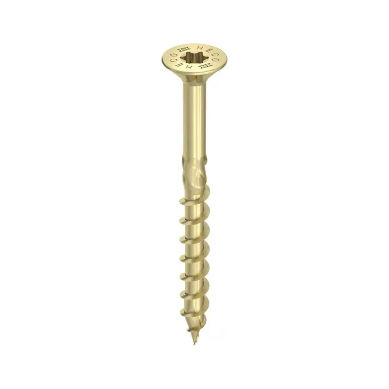 Heco -Topix-Plus schroeven - Torx 20 - 4 x 30mm - Deeldraad - Geel verzinkt (25 stuks) Direct Verzonden