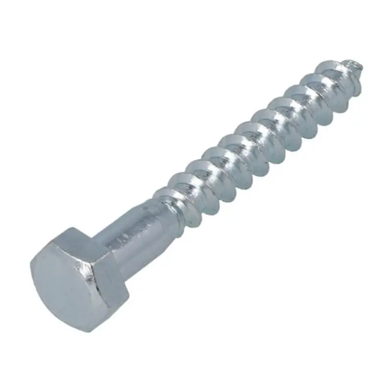 Voordeelprijs Houtdraadbouten - DIN571 Zeskant - M6 x 60mm - Verzinkt (200 stuks)