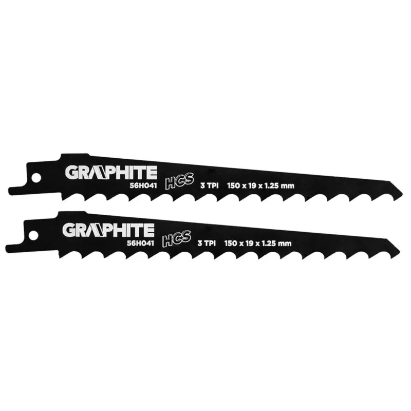 GRAPHITE - Reciprozaagblad - 3 TPI - 150x19x1,25mm (2 stuks) Groothandel