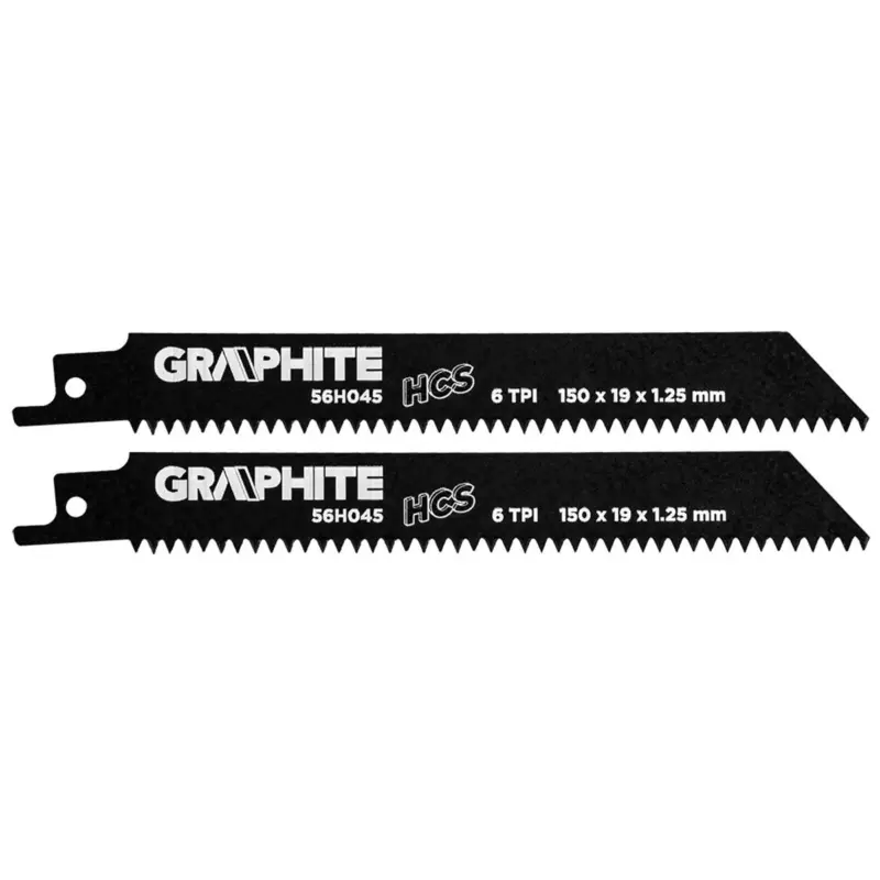 GRAPHITE - Reciprozaagblad - 6 TPI - 150x19x1,25mm (2 stuks) Rechtstreeks Van De Fabrikant