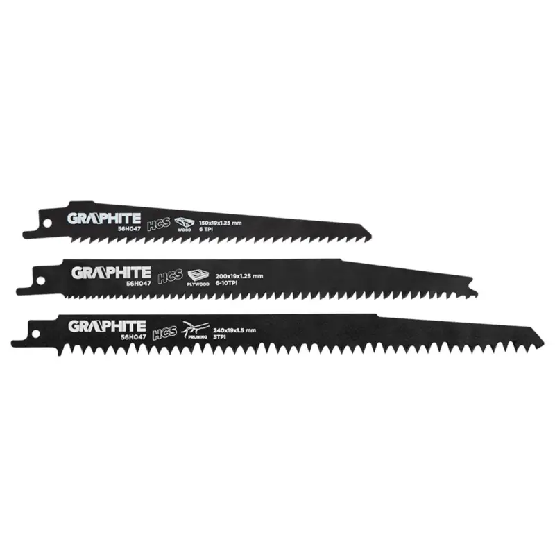 Groothandel Graphite - Reciprozaagbladenset - Voor hout (3 stuks)
