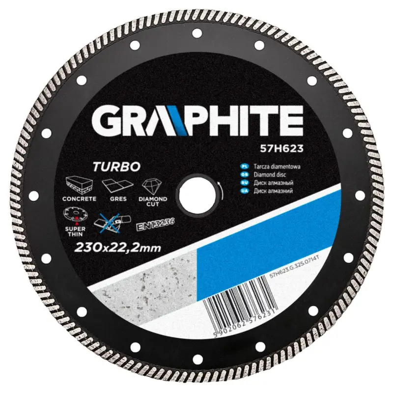 GRAPHITE - Turbo Super Dun - Diamantschijf - 230x22x6,0x1,8mm Flitsaanbieding