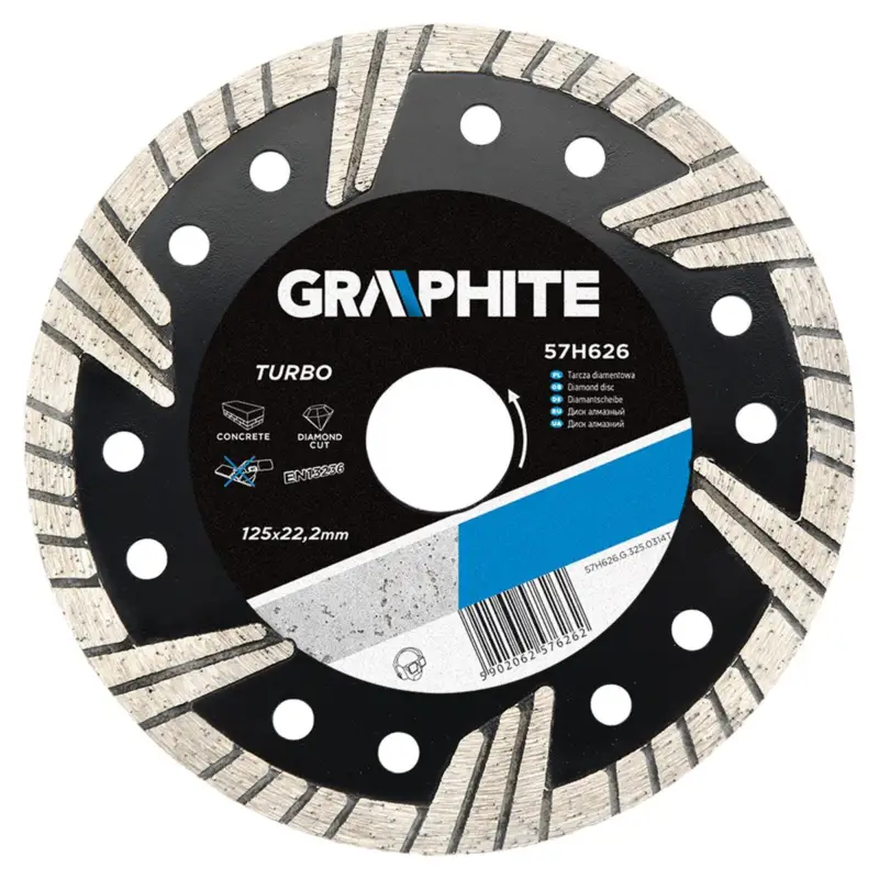 GRAPHITE - Turbo - Diamantschijf - 125x22,2x6,0x2,6mm Wereldwijde Verzending