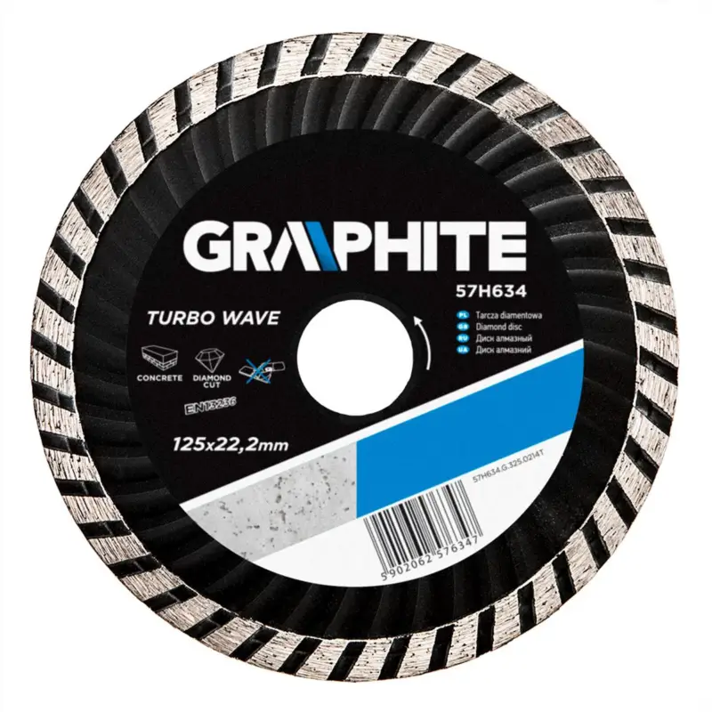 GRAPHITE - Turbo Wave - Diamantschijf - 125x22,2x6,0x2,6mm Snelle Levering