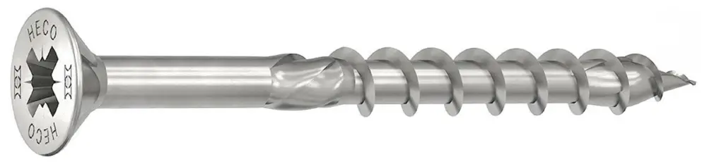 Bestseller Heco Topix-Plus - RVS A2 Schroeven - Pozidrive platverzonken kop - 6 x100mm - Deeldraad (100 stuks)