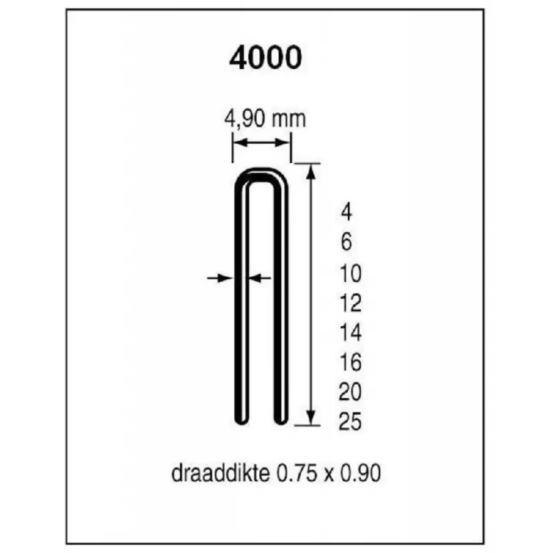 NIETEN SERIE 4000 CNK 25MM DOOS 5 MILLE Gecertificeerd