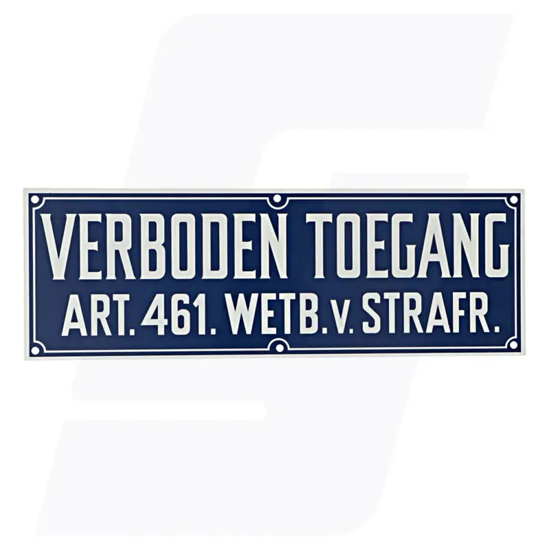 Bord verboden toeg. wvs.461 12x35cm Luxe